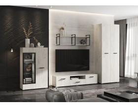 Нэнси NEW Гостиная Дуб Крафт Белый с тумбой 1600