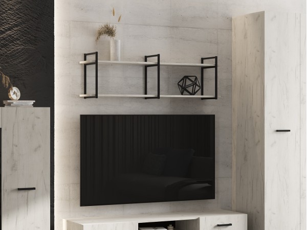 Нэнси LOFT Полка 1300 Дуб Крафт Белый