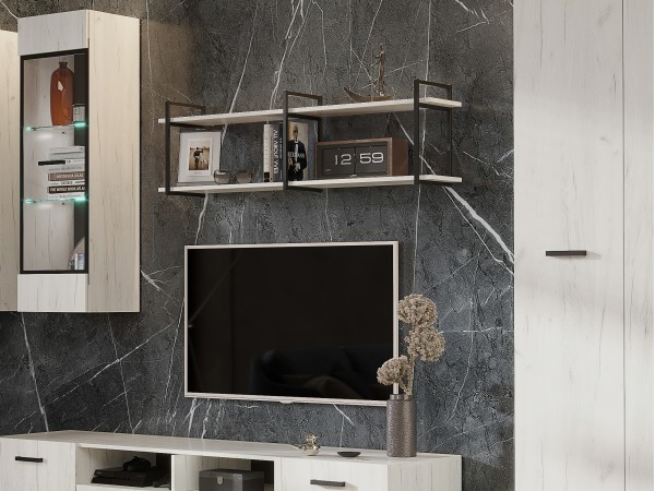 Нэнси LOFT Полка 1300 Дуб Крафт Белый