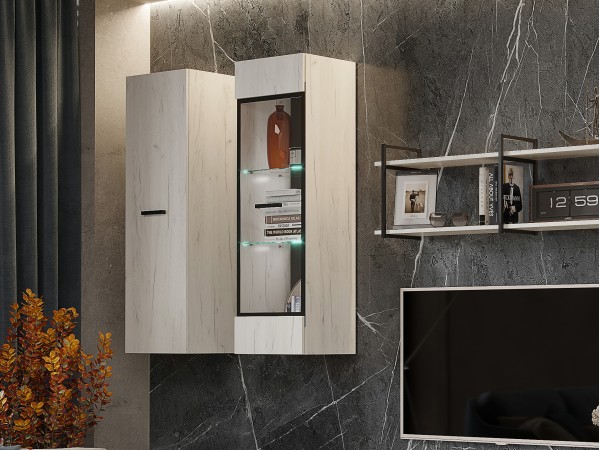 Нэнси LOFT Пенал навесной Дуб Крафт Белый, Дуб Крафт Белый