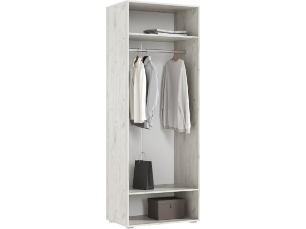 Нэнси LOFT Шкаф 2-створчатый 800 Дуб Крафт Белый, Дуб Крафт Белый