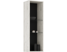 Нэнси LOFT Пенал-витрина навесной Дуб Крафт Белый, Дуб Крафт Белый