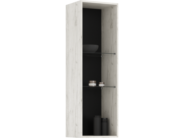 Нэнси LOFT Пенал-витрина навесной Дуб Крафт Белый, Дуб Крафт Белый