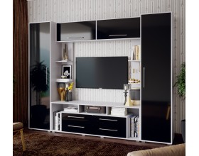 Гостиная Гармония Черный Глянец, Белый