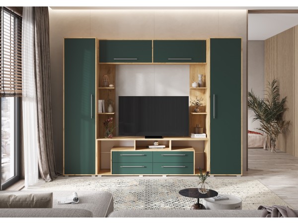 Гостиная Гармония Браш Мени Грин, Дуб Крафт