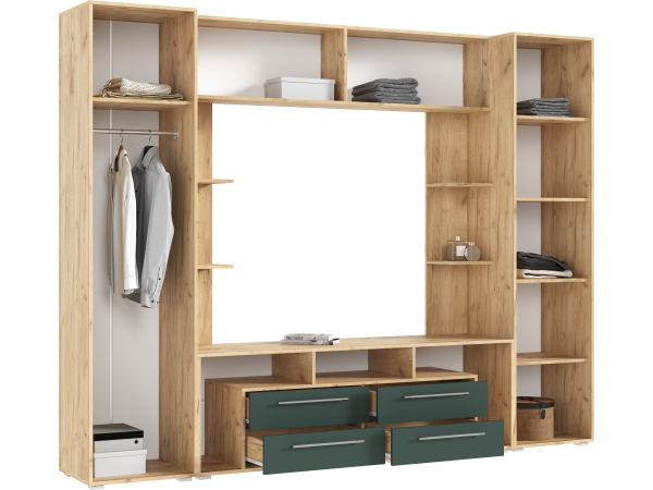 Гостиная Гармония Браш Мени Грин, Дуб Крафт