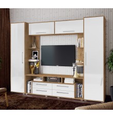 Гостиная Гармония Белый Глянец, Дуб Крафт