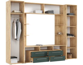 Гостиная Гармония Белый Глянец, Дуб Крафт