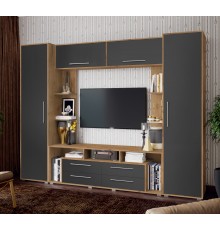 Гостиная Гармония Графит Софт NEW, Дуб Крафт