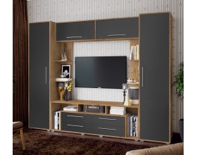 Гостиная Гармония Графит Софт NEW, Дуб Крафт