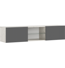 Оскар Тумба ТВ подвесная Графит Софт NEW, Дуб Крафт Белый