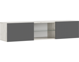 Оскар Тумба ТВ подвесная Графит Софт NEW, Дуб Крафт Белый