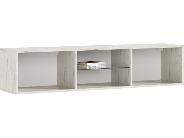 Оскар Тумба ТВ подвесная Графит Софт NEW, Дуб Крафт Белый