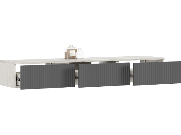 Оскар Полка косметическая Графит Софт NEW, Дуб Крафт Белый