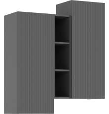 Оскар Шкаф подвесной комбинированный Графит Софт NEW, Графит