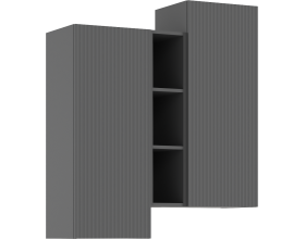 Оскар Шкаф подвесной комбинированный Графит Софт NEW, Графит