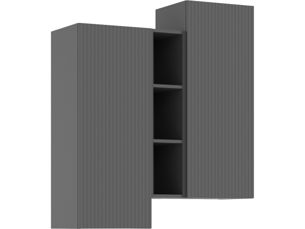 Оскар Шкаф подвесной комбинированный Графит Софт NEW, Графит