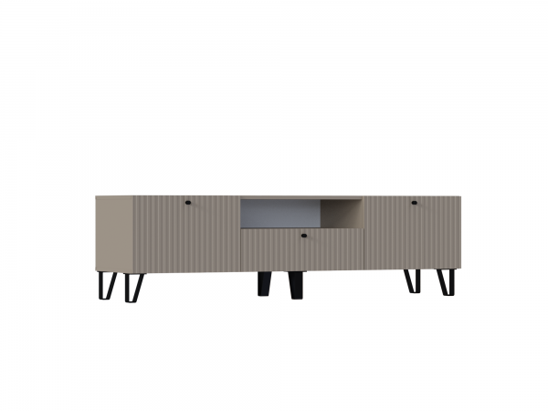 Оливия Тумба ТВ малая Шарли Мокко, Глиняный серый