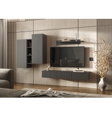 Гостиная Оскар компоновка 2 Графит Софт NEW, Графит