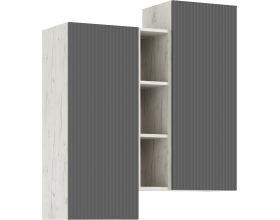 Гостиная Оскар компоновка 2 Графит Софт NEW, Дуб Крафт Белый