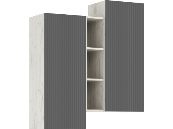 Гостиная Оскар компоновка 2 Графит Софт NEW, Дуб Крафт Белый