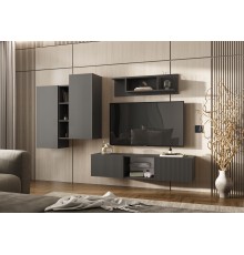 Гостиная Оскар компоновка 1 Графит Софт NEW, Графит