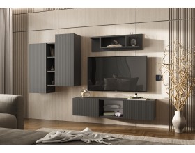 Гостиная Оскар компоновка 1 Графит Софт NEW, Графит