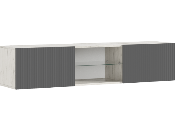 Гостиная Оскар компоновка 1 Графит Софт NEW, Дуб Крафт Белый