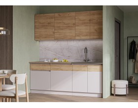 Кухонный гарнитур Айден Микс 2,0 кашемир/дуб крафт золотой