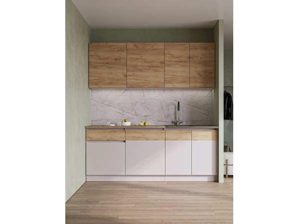 Кухонный гарнитур Айден Микс 2,0 кашемир/дуб крафт золотой