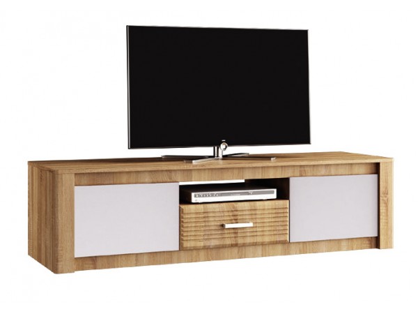 Терра Тумба ТВ Белый глянец/Дуб сонома, Дуб сонома
