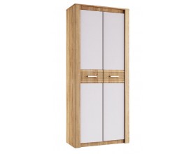 Терра Шкаф 2-дверный Белый глянец/Дуб сонома, Дуб сонома