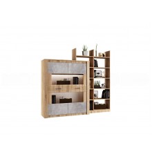 Терра Шкаф для посуды Бетон темный/Дуб сонома, Сонома