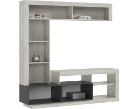 Ангара Центральная секция Графит, Дуб Крафт Белый