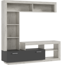 Ангара Центральная секция Графит, Дуб Крафт Белый