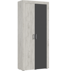 Ангара Шкаф 2-створчатый Графит, Дуб Крафт Белый
