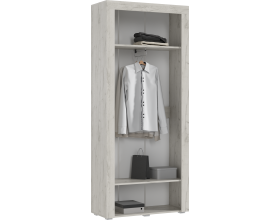 Ангара Шкаф 2-створчатый Графит, Дуб Крафт Белый