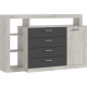 Ангара Комод 2УПК Графит/Дуб Крафт Белый, Дуб Крафт Белый