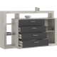Ангара Комод 2УПК Графит/Дуб Крафт Белый, Дуб Крафт Белый