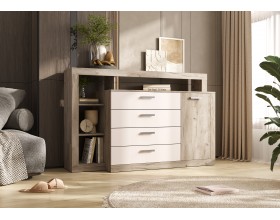 Ангара Комод 2УПК Кашемир/Дуб Крафт Серый, Дуб Крафт Серый