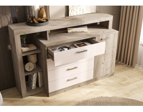 Ангара Комод 2УПК Кашемир/Дуб Крафт Серый, Дуб Крафт Серый