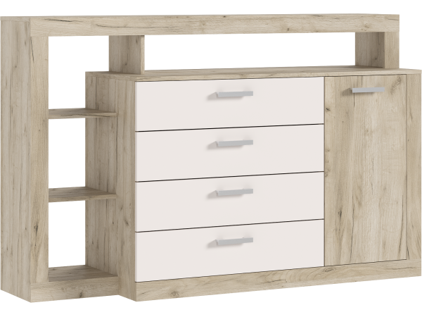 Ангара Комод 2УПК Кашемир/Дуб Крафт Серый, Дуб Крафт Серый