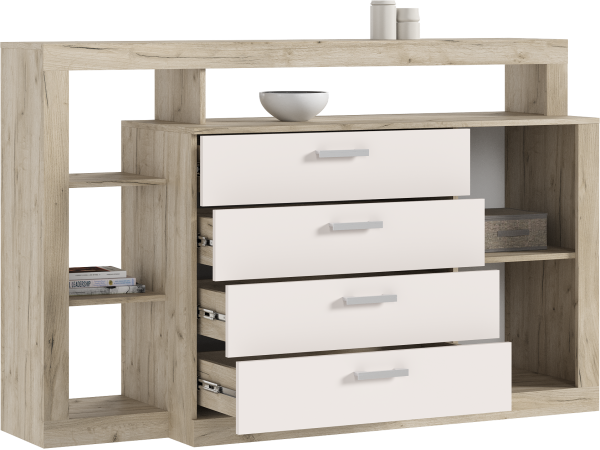 Ангара Комод 2УПК Кашемир/Дуб Крафт Серый, Дуб Крафт Серый