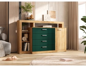 Ангара Комод 2УПК Изумрудный/Дуб Крафт, Дуб Крафт