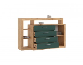 Ангара Комод 2УПК Изумрудный/Дуб Крафт, Дуб Крафт