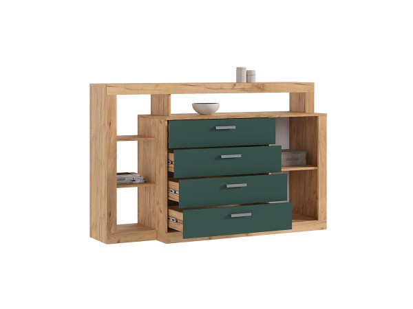 Ангара Комод 2УПК Изумрудный/Дуб Крафт, Дуб Крафт