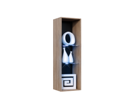 Нэнси New Пенал-витрина навесной Бетон светлый, Сонома