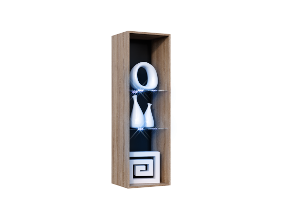 Нэнси New Пенал-витрина навесной Бетон светлый, Сонома