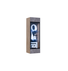 Нэнси New Пенал-витрина навесной Бетон светлый, Сонома