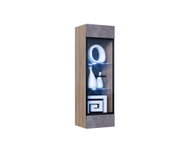 Нэнси New Пенал-витрина навесной Бетон светлый, Сонома